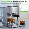 image:imageNutriChef 20Bar Espresso Maker With Milk Frother  Removable 18 Quart Water Tank  Coffee Maker for Brewing Espresso Cappuccino Latte Americano amp Cold Brew Coffees  Stainless Steel