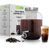 image:imageNutriChef 1Gallon Cold Brew Coffee Maker  WideMouth Glass Mason Jar Style wStainless Steel Spigot Tap amp Reusable Mesh Filter  Leak Resistant DripFree amp Easy to Clean