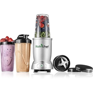 image:imageNutriChef Personal Electric Single Serve Blender  1200W Professional Kitchen Countertop Mini Blender Shakes and Smoothies w Pulse Blend Convenient  Portable 10 amp 24 Oz Cups  NutriChef NCBL12Stainless