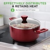 image:imageNutriChef 13 Pcs Nonstick Kitchen Cookware PFOAFree Heat Resistant Kitchenware Set wSaucepan Frying Pans Cooking Pots Casserole Lids amp Utensils Red NCCWA13RD