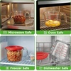 image:imageNutriChef 1 Cup Glass Measuring Cup with Lid 8 oz  HeatResistant Borosilicate Liquid Measure Cup with EasyRead Scale for Cooking Baking and Food Storage Dishwasher and Freezer SafeRed