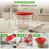 image:imageNutriChef 1 Cup Glass Measuring Cup with Lid 8 oz  HeatResistant Borosilicate Liquid Measure Cup with EasyRead Scale for Cooking Baking and Food Storage Dishwasher and Freezer SafeRed