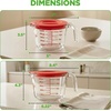 image:imageNutriChef 1 Cup Glass Measuring Cup with Lid 8 oz  HeatResistant Borosilicate Liquid Measure Cup with EasyRead Scale for Cooking Baking and Food Storage Dishwasher and Freezer SafeRed