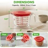 image:imageNutriChef 1 Cup Glass Measuring Cup with Lid 8 oz  HeatResistant Borosilicate Liquid Measure Cup with EasyRead Scale for Cooking Baking and Food Storage Dishwasher and Freezer SafeRed