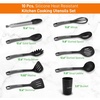 image:imageNutriChef 10pc Silicone Cooking Utensils Set  Basic Kitchen Tools Includes Spatulas Spoons Pasta Fork Soup Ladle Masher Whisk Tong and Utensil Holder Gray amp BlackGray and Black
