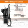image:imageNutriChef 10pc Silicone Cooking Utensils Set  Basic Kitchen Tools Includes Spatulas Spoons Pasta Fork Soup Ladle Masher Whisk Tong and Utensil Holder Gray amp BlackGray and Black