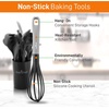 image:imageNutriChef 10pc Silicone Cooking Utensils Set  Basic Kitchen Tools Includes Spatulas Spoons Pasta Fork Soup Ladle Masher Whisk Tong and Utensil Holder Gray amp BlackSilver