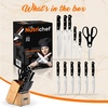 image:imageNutriChef 13 Piece Kitchen Knife Set  German Stainless Steel Kitchen Precision Knives Set w 6 Steak Knives amp Bonus Scissors Wooden Block Stand wSharpener  Slicing Chopping Dicing  NCKNS13
