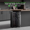 image:imageNutriChef 24 Bottle Wine Fridge  Dual Zone Wine Chiller  Adjustable Temperature 41F to 64F  Ultra Quiet Operation  Wine Cooler For Home amp Office  Free Standing 39x11x23 IN Black