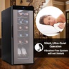 image:imageNutrichef 12 Bottle Stainless Steel Slim Wine Fridge  Red amp White Wine Chiller  Adjustable Temperature Control Ultra Quiet Operation amp Energy Efficient  Mini Wine Cooler Refrigerator 31x10x17 IN