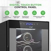 image:imageNutrichef 27 Bottle Wine Fridge  Dual Zone Adjustable Temperature Control 41F to 64F  Ultra Quiet  Wine Cooler For Home amp Office  FreeStanding 43x11x23 IN  Black