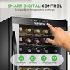 image:imageNutrichef 33 Bottle Wine Fridge  Dual Zone Wine Cooler  Adjustable Temperature Control 41F to 64F  Ultra Quiet Operation  Freestanding Wine Chiller for Home amp Office  33x19x17 IN