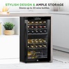 image:imageNutrichef 33 Bottle Wine Fridge  Dual Zone Wine Cooler  Adjustable Temperature Control 41F to 64F  Ultra Quiet Operation  Freestanding Wine Chiller for Home amp Office  33x19x17 IN