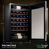 image:imageNutrichef 34 Bottle Wine Fridge  Single Zone Beverage Refrigerator with Adjustable Temperature 41F  64F Ultra Quiet Operation Wine Cooler for Home Office amp Kitchen Stainless Steel