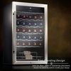 image:imageNutrichef 34 Bottle Wine Fridge  Single Zone Beverage Refrigerator with Adjustable Temperature 41F  64F Ultra Quiet Operation Wine Cooler for Home Office amp Kitchen Stainless Steel