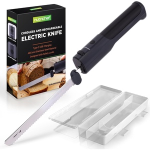 image:imageNutriChef Cordless Electric Knife  Easy to Use Constant ONOFF Safety Function  Lightweight Kitchen Knife  Carve Turkey Meats Poultry Bread amp Cheese  1142 Stainless Steel Blades  BlackBlack