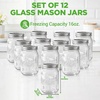 image:imageNutriChef 16 oz Wide Mouth Mason Jars  12 Pcs Glass Food Storage Containers with Lids for Meal Prep Jam Honey amp Crafts  Reusable Canning Supplies12 Pack