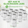 image:imageNutriChef 16 oz Wide Mouth Mason Jars  12 Pcs Glass Food Storage Containers with Lids for Meal Prep Jam Honey amp Crafts  Reusable Canning Supplies16 Pack