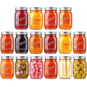 image:imageNutriChef 16 oz Wide Mouth Mason Jars  12 Pcs Glass Food Storage Containers with Lids for Meal Prep Jam Honey amp Crafts  Reusable Canning Supplies16 Pack