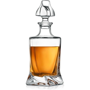image:imageNutriChef Glass Whiskey Decanter  Elegant Liquor Decanter for Scotch Brandy Bourbon Rum Gin Vodka amp Wine Thick Bottom FoodGrade BPAFree Classic Home Bar Drinkware