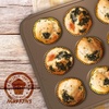 image:imageNutriChef 2Piece Nonstick Muffin Pan Set  Carbon Steel Cupcake Baking Pans with 12 Cups  15 inch x 11 inch Baking Tray Set  Gold