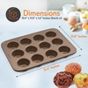 image:imageNutriChef 2Piece Nonstick Muffin Pan Set  Carbon Steel Cupcake Baking Pans with 12 Cups  15 inch x 11 inch Baking Tray Set  Gold