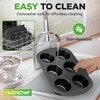 image:imageNutriChef 6Piece Toaster Oven Bakeware Set Compact NonStick Stackable Baking Pan Set with Muffin Pans Roasting Tray amp Baking Sheets Durable StainResistant Carbon Steel Design for Toaster Ovens