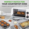 image:imageNutriChef 6Piece Toaster Oven Bakeware Set Compact NonStick Stackable Baking Pan Set with Muffin Pans Roasting Tray amp Baking Sheets Durable StainResistant Carbon Steel Design for Toaster Ovens