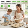image:imageNutriChef Variety 2 Pack Muffin amp Cupcake Tray Beginner Baking Set  12Cavity Muffin Tray amp 24Cavity Cupcake Tray for Baking  Carbon Steel Bakeware Set  Oven Safe Up To 450F  Champagne