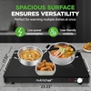 image:imageNutriChef Electric Warming Tray  Glass Surface Hot Serving Tray  Adjustable Temperature 140F to 230F  Energy Efficient amp Space Saving  Perfect for BuffetsParties amp More  212 x 165 IN  BlackBlack