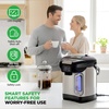 image:imageNutriChef Digital Water Boiler and Warmer  5L528 Qt Stainless Electric Hot Water Dispenser wLCD Display Rotating Base Keep Warm Auto Shut Off Safety Lock Instant Heating for Coffee amp Tea3 Liter