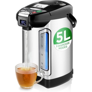 image:imageNutriChef Digital Water Boiler and Warmer  5L528 Qt Stainless Electric Hot Water Dispenser wLCD Display Rotating Base Keep Warm Auto Shut Off Safety Lock Instant Heating for Coffee amp Tea5 Liter