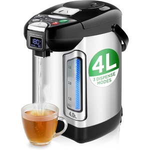 image:imageNutriChef Digital Water Boiler and Warmer  5L528 Qt Stainless Electric Hot Water Dispenser wLCD Display Rotating Base Keep Warm Auto Shut Off Safety Lock Instant Heating for Coffee amp Tea4 Liter