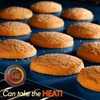 image:imageNiutriChef Baking Tray Oven Tray Pack of 3 Carbon Steel Cake Tray with Silicone Handles Oven Trays for Oven NonStick amp Stackable Easy to Clean 434 x 30 cm 384 x 254 cm and 34 x 22 cm Blue