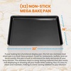 image:imageNutriChef 2Piece XL Mega Cookie Sheet Baking Pans Set  22 x 16 Nonstick Carbon Steel Oven Tray Dishwasher Safe Stackable Bakeware  Perfect for Cookies and Sheet Meals 4 PACK 8 Pans