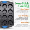 image:imageNutriChef 6Piece Baking Pan Set  Carbon Steel Stackable Bakeware with Blue Silicone Handles amp Nonstick Coating Includes Cookie Sheets Roaster Pan with Lid Loaf Pan and 12 Cup Muffin Pan GrayGray