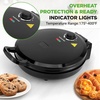 image:imageNutriChef Countertop Pizza Maker  1500W NonStick Electric Pizza Cooker  Make 12 Personal Pizzas Eggs Toast amp More  CoolTouch Handles Compact amp SpaceSaving  Temp Range 175400F  RedBlack