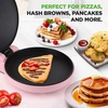 image:imageNutriChef Countertop Pizza Maker  1500W NonStick Electric Pizza Cooker  Make 12 Personal Pizzas Eggs Toast amp More  CoolTouch Handles Compact amp SpaceSaving  Temp Range 175400F  RedPink