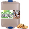 image:imageNutriChef 15 Nonstick Cookie Sheet for Baking  Premium Grade Carbon Steel NonStick Baking amp Roasting Pan w Silicone Handles  Dishwasher Safe Champagne Gold