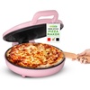 image:imageNutriChef Countertop Pizza Maker  1500W NonStick Electric Pizza Cooker  Make 12 Personal Pizzas Eggs Toast amp More  CoolTouch Handles Compact amp SpaceSaving  Temp Range 175400F  RedPink