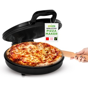 image:imageNutriChef Countertop Pizza Maker  1500W NonStick Electric Pizza Cooker  Make 12 Personal Pizzas Eggs Toast amp More  CoolTouch Handles Compact amp SpaceSaving  Temp Range 175400F  RedBlack