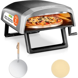 image:imageNutriChef Outdoor Pizza Oven with 360 Rotating Pizza Stone  Adjustable Heat Control Dial Includes Pizza Peel Stone amp Regulator with Hose  Cooks 12 Pizza in 60 seconds  252 x 161 x 14 INShort Handle