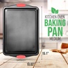 image:image15 Non Stick Cookie Sheet Medium Gray Commercial Grade Restaurant Quality Carbon Metal Bakeware with Red Silicone Handles Compatible with Model NCSBS3S