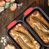 image:imageNon Stick Loaf Baking Pan Deluxe Gold Carbon Steel Pan with Blue Silicone Handles Quality Metal Bakeware For Cooking amp Baking Cake Loaf Muffins amp More Compatible with Model NCSBSG36Black