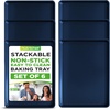 image:imageNutriChef 16Piece Baking Pan Set NonStick Cookie Sheet Bakeware Durable FoodGrade Metal EasytoClean Oven Trays Dishwasher Safe Includes 8 Large 157 amp 8 Medium Pans 134 Blue DiamondBlue