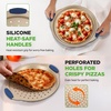 image:imageNutriChef 3Piece Pizza Tray Set with Silicone Handles  Round Nonstick Pizza Pan with Perforated Holes Durable Carbon Steel Small Medium Large Sizes  Ideal for Crispy Evenly Baked Pizzas GoldGold