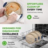 image:imageNutriChef 3Piece Pizza Tray Set with Silicone Handles  Round Nonstick Pizza Pan with Perforated Holes Durable Carbon Steel Small Medium Large Sizes  Ideal for Crispy Evenly Baked Pizzas GoldGold
