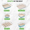 image:imageNutriChef 6Piece Baking Pan Set Premium Carbon Steel Bakeware with Durable Ceramic NonStick Coating  Includes Wide Baking Pan Medium Size Cookie Sheet Muffin Pan Cake amp Loaf Pan  TurquoiseTurquoise