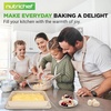 image:imageNutriChef 8Piece Stackable Bakeware Set  Carbon Steel NonStick Baking Pan Set  Includes Sheet Muffin Round Loaf Square Cake amp Deep Pans  No PFOA amp PFOS  Oven Safe to 450 F  Marble CreamMarble Cream