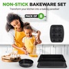image:imageNutriChef 8Piece Stackable Bakeware Set  Carbon Steel NonStick Baking Pan Set  Includes Sheet Muffin Round Loaf Square Cake amp Deep Pans  No PFOA amp PFOS  Oven Safe to 450 F  Marble CreamBlack Marble